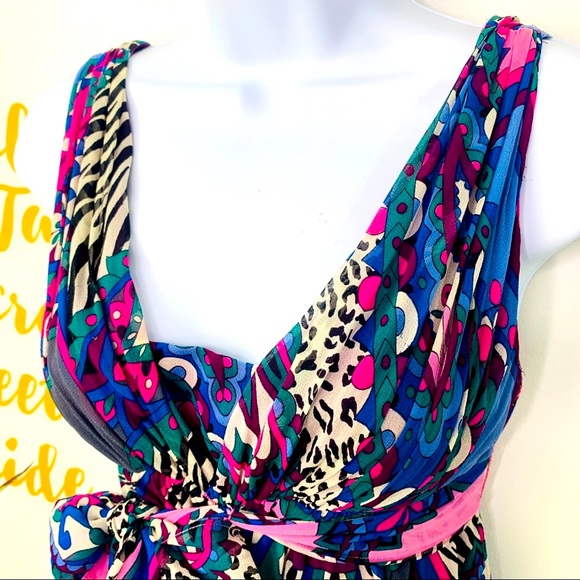 Tibi Multi-Color Silk Sleeveless Dress Size 0 - Picture 6 of 15